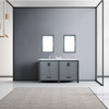 Ziva 60" Dark Grey Double Vanity, Cultured Marble Top, White Square Sink And 22" Mirrors W/ Faucet