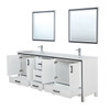 Ziva 84" White Double Vanity, Cultured Marble Top, White Square Sink And 34" Mirrors W/ Faucet