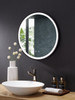 Cirque 30 In. Round Led Black Framed Mirror With Defogger And Dimmer
