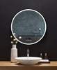 Cirque 30 In. Round Led Black Framed Mirror With Bluetooth, Defogger, And Digital Display