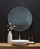 Cirque 30 In. Round Led Black Framed Mirror With Bluetooth, Defogger, And Digital Display