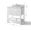 Elizabeth 36 In.bath Vanity Set In White