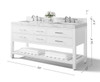 Elizabeth 60 In. Bath Vanity Set In White - VTS-ELIZABETH-60-W-CW