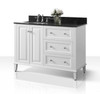 Hannah 48 In. Off Centered Left Bath Vanity Set In White - VTSM-HANNAH-48-L-W-B