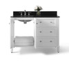 Hannah 48 In. Off Centered Left Bath Vanity Set In White - VTSM-HANNAH-48-L-W-B