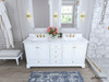 Audrey 72 In. Bath Vanity Set In White - VTS-AUDREY-72-W-CW-GD