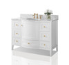 Lauren 48 In. Bath Vanity Set In White - VTS-LAUREN-48-W-CW-GD