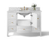 Lauren 48 In. Bath Vanity Set In White - VTS-LAUREN-48-W-CW-GD