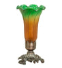 Meyda 7.5" High Amber/green Tiffany Pond Lily Victorian Accent Lamp