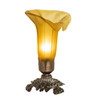 Meyda 8" High Amber Tiffany Pond Lily Victorian Accent Lamp