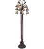 Meyda 63" High Stained Glass Pond Lily 12 Light Floor Lamp