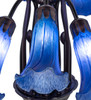 Meyda 24" Wide Blue Tiffany Pond Lily 12 Light Chandelier
