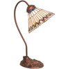 Meyda 18" High Tiffany Jeweled Peacock Desk Lamp