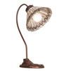 Meyda 18" High Tiffany Jeweled Peacock Desk Lamp