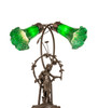 Meyda 17" High Green Tiffany Pond Lily 2 Light Trellis Girl Accent Lamp