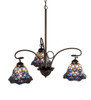 Meyda 32" Wide Tiffany Peacock Feather 3 Light Chandelier