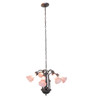 Meyda 24" Wide Pink Tiffany Pond Lily 7 Lt Chandelier