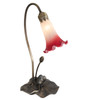 Meyda 16" High Pink/white Tiffany Pond Lily Accent Lamp