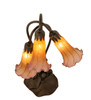 Meyda 16" High Amber/purple Tiffany Pond Lily 3 Light Accent Lamp