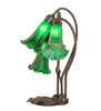 Meyda 16" High Green Tiffany Pond Lily 3 Light Accent Lamp