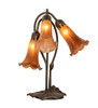 Meyda 16" High Amber Tiffany Pond Lily 3 Light Accent Lamp - 136435