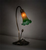 Meyda 16" High Amber/green Tiffany Pond Lily Accent Lamp