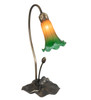 Meyda 16" High Amber/green Tiffany Pond Lily Accent Lamp