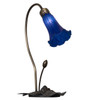 Meyda 16" High Blue Tiffany Pond Lily Accent Lamp