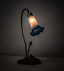 Meyda 16" High Pink/blue Tiffany Pond Lily Accent Lamp