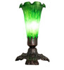 Meyda 7" High Green Tiffany Pond Lily Victorian Mini Lamp