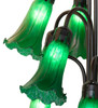 Meyda 63" High Green Tiffany Pond Lily 12 Lt Floor Lamp