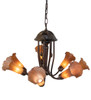 Meyda 24" Wide Amber Tiffany Pond Lily 7 Light Chandelier - 160627