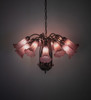 Meyda 24" Wide Lavender Tiffany Pond Lily 12 Lt Chandelier