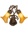 Meyda 17" Wide Amber Tiffany Pond Lily 2 Light Trellis Girl Accent Lamp