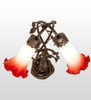 Meyda 17" High Pink/white Tiffany Pond Lily 2 Light Trellis Girl Accent Lamp