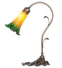 Meyda 15" High Amber/green Tiffany Pond Lily Accent Lamp