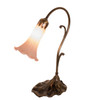 Meyda 15" High Pink Tiffany Pond Lily Accent Lamp