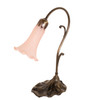Meyda 15" High Pink Tiffany Pond Lily Accent Lamp
