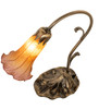 Meyda 15" High Amber/purple Tiffany Pond Lily Accent Lamp