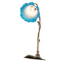 Meyda 15" High Pink/blue Tiffany Pond Lily Accent Lamp