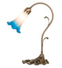 Meyda 15" High Pink/blue Tiffany Pond Lily Accent Lamp