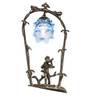 Meyda 19" High Blue Cherub With Violin Mini Lamp