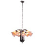 Meyda 24" Wide Amber/purple Tiffany Pond Lily 12 Light Chandelier