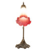 Meyda 15" High Pink/white Tiffany Pond Lily Accent Lamp