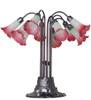 Meyda 24" High Seafoam/cranberry Tiffany Pond Lily 10 Lt Table Lamp