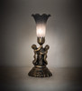 Meyda 13" High Gray Tiffany Pond Lily Twin Cherub Accent Lamp