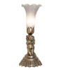 Meyda 13" High Gray Tiffany Pond Lily Twin Cherub Accent Lamp