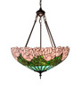 Meyda 22" Wide Tiffany Cabbage Rose Inverted Pendant