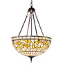 Meyda 20" Wide Tiffany Turning Leaf Inverted Pendant