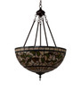 Meyda 20" Wide Tiffany Turning Leaf Inverted Pendant